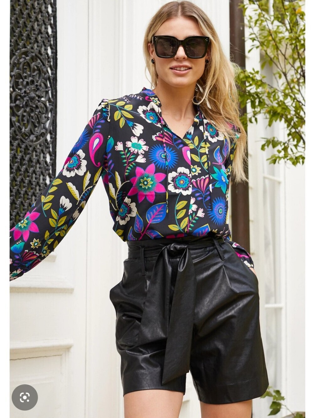 Tyler Boe Black Leather Jacket with Faux Fur Collar